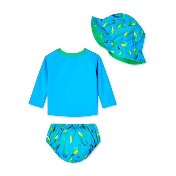 🛑 Baby Boys' Swim Diaper 3-Piece Set. 2 Available Size 3-6 M / Size 12-18 M - Picture 2 of 3